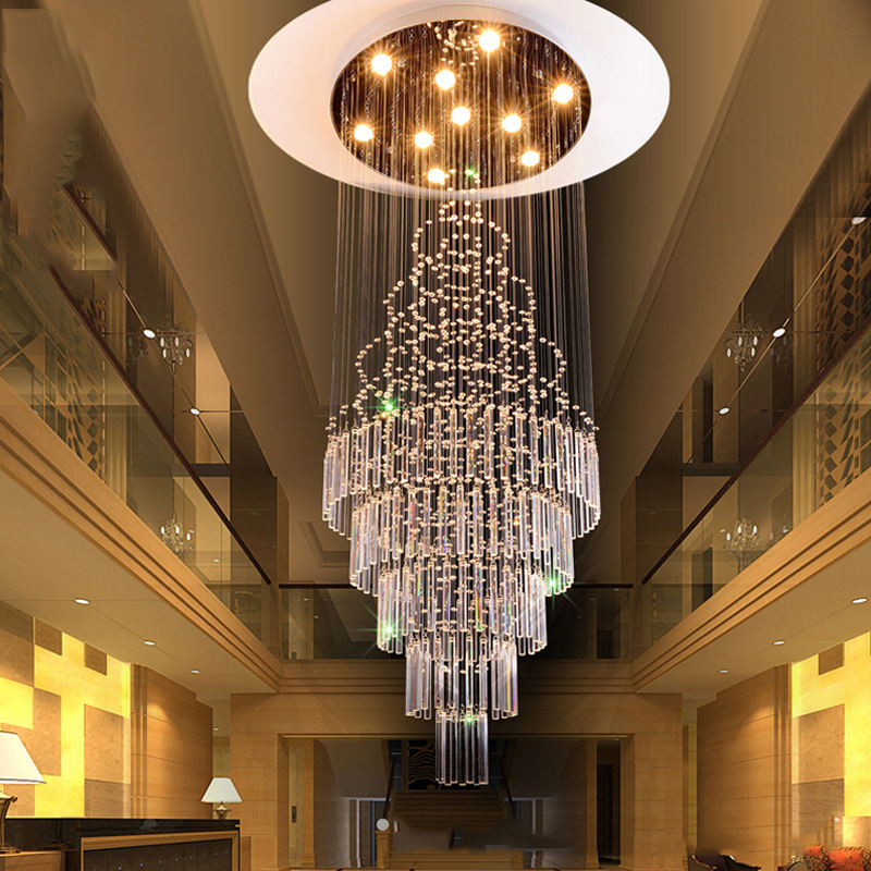 6079Modern simple light luxury golden crystal ceiling lamp stair light YUHUAQI LIGHTING