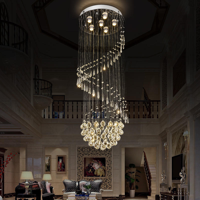 6041Modern simple light luxury golden crystal ceiling lamp stair light YUHUAQI LIGHTING