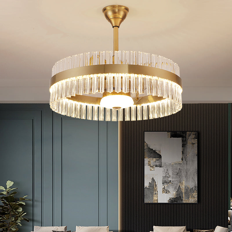 Fan light, dining room light, bedroom light, crystal light, crystal chandelier YUHUAQI LIGHTING