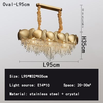 Stainless Steel Living Room Ceiling Crystal Chandelier CJ