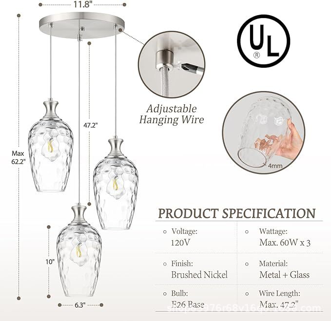 Glass Corridor Kitchen Kitchen Island Restaurant Small Pendant Lamp CJ