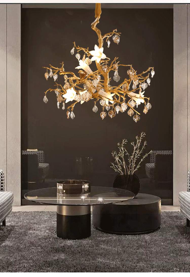 Copper Branch Chandelier Creative Crystal Chandelier CJ