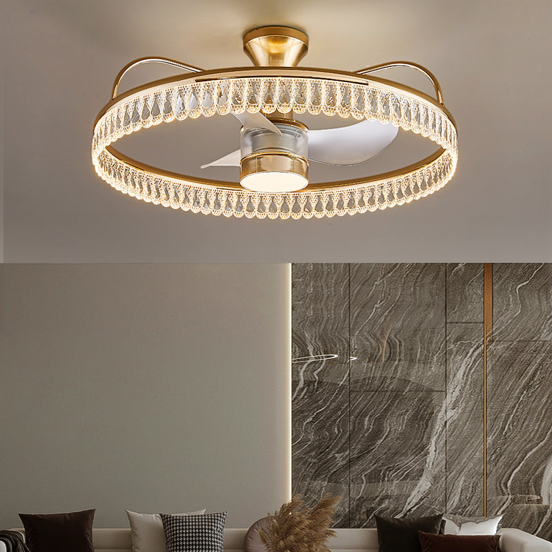 Fan light, dining room light, bedroom light, crystal chandelier, ceiling light YUHUAQI LIGHTING