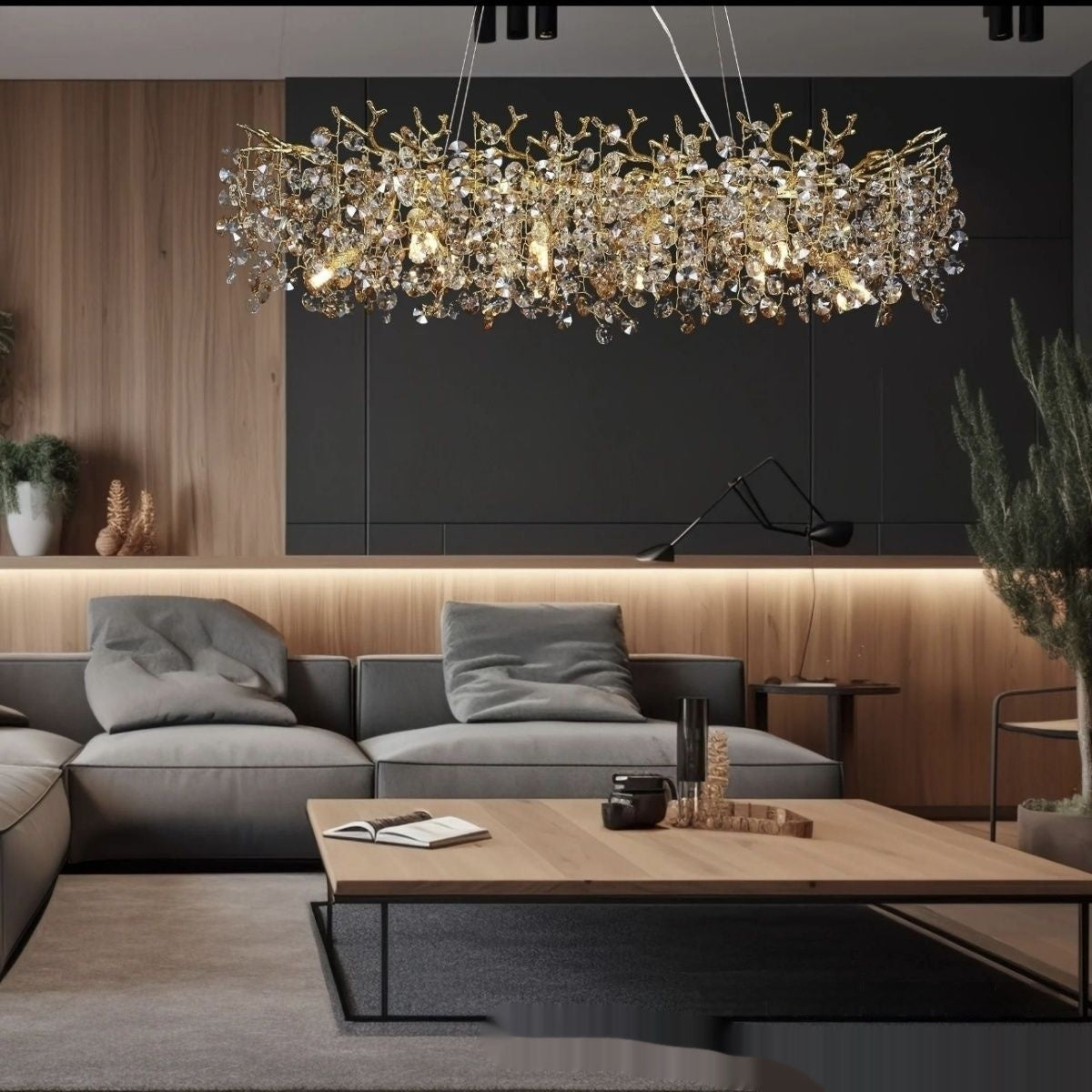 Luxury Crystal Simplicity French Atmosphere Restaurant Branch Chandelier CJ