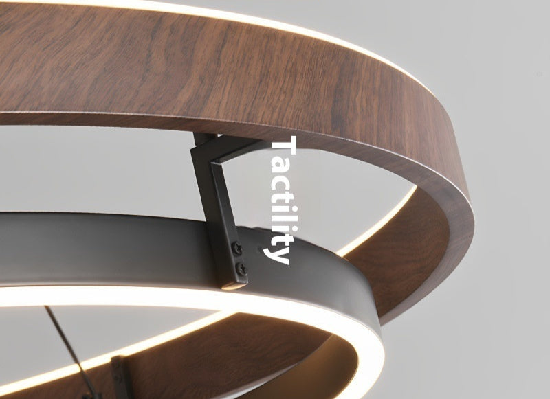 Italian Modern Minimalist Wood Grain Living Room Chandelier CJ