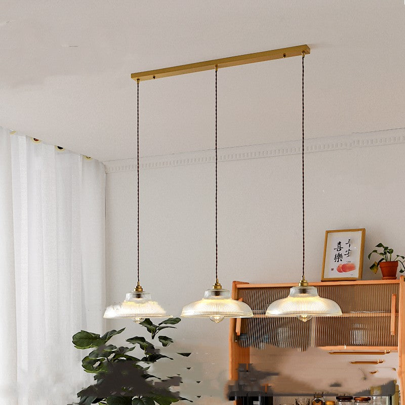 Japanese Vintage Restaurant Bar Chandelier Nordic Brass Glass Lamps CJ