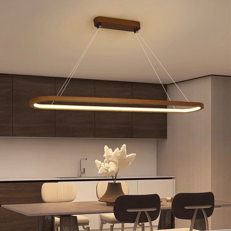 Long Chandelier Log Style Simple Restaurant Bar Office CJ