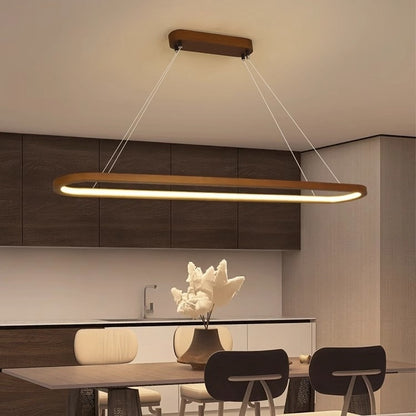 Long Chandelier Log Style Simple Restaurant Bar Office CJ