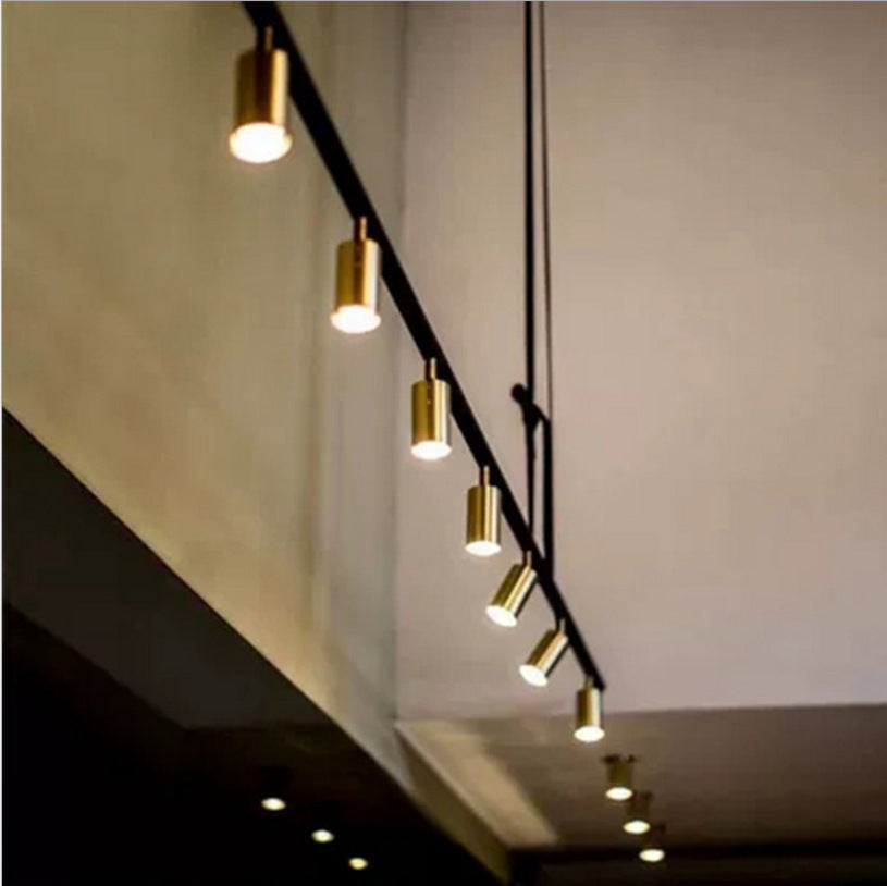 Postmodern Bar Style Clothing Store Mall Black And Gold Wrought Iron Chandelier CJ