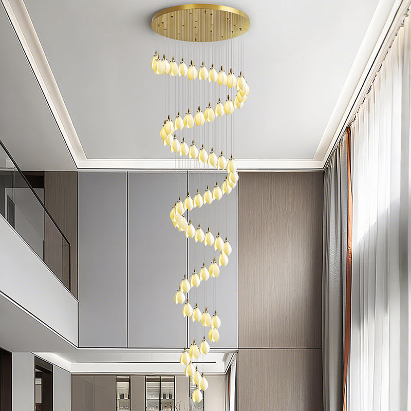Staircase lights, hallway lights, glass chandeliers, custom hotel lighting fixtures YUHUAQI LIGHTING