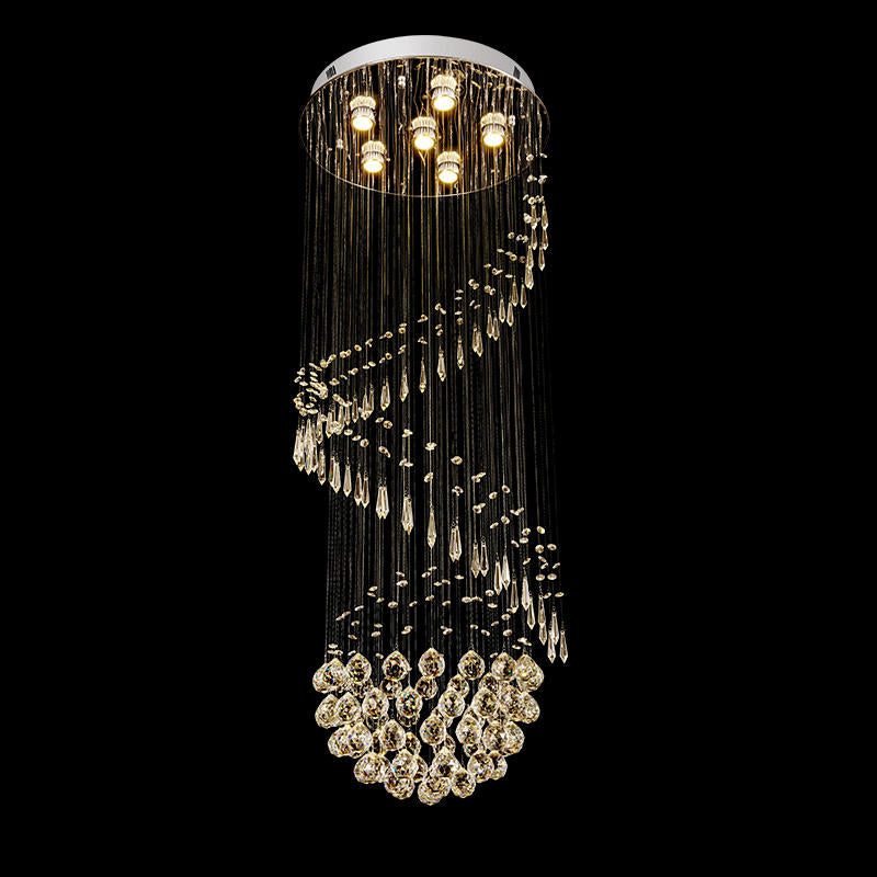 6041Modern simple light luxury golden crystal ceiling lamp stair light YUHUAQI LIGHTING