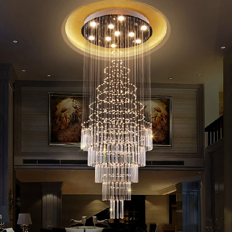 6079Modern simple light luxury golden crystal ceiling lamp stair light YUHUAQI LIGHTING