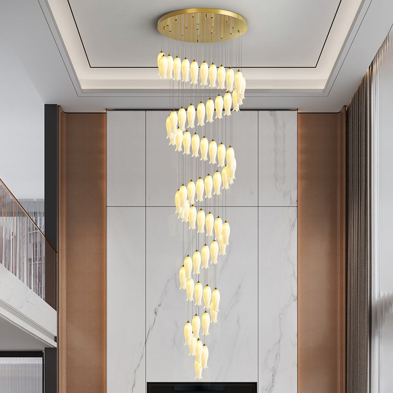 Staircase lights, hallway lights, glass chandeliers, custom hotel lighting fixtures YUHUAQI LIGHTING