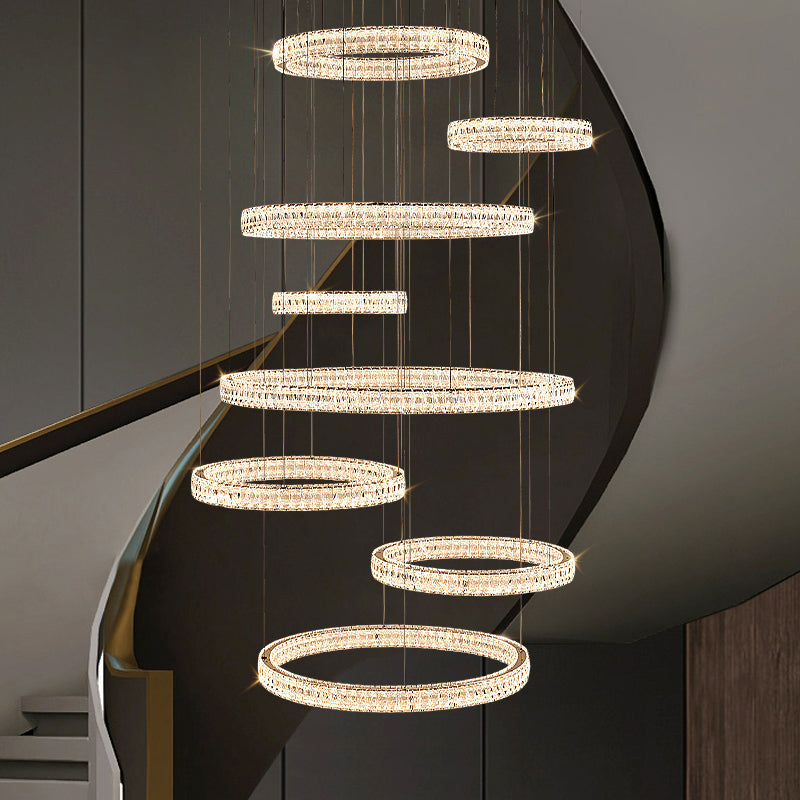 Staircase lights, villa chandeliers, ceiling lights, entryway chandeliers, crystal chandeliers YUHUAQI LIGHTING