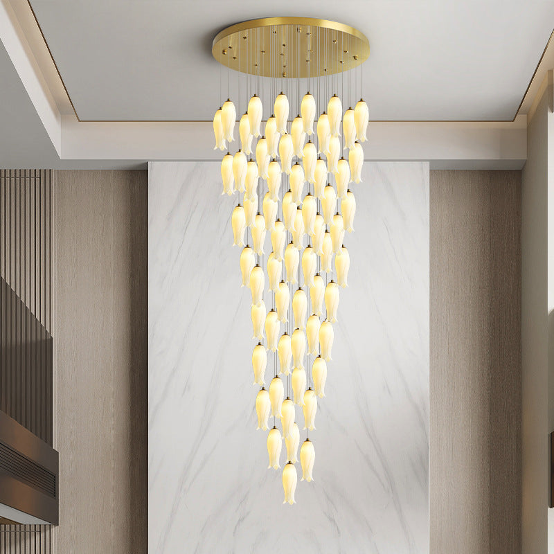 Staircase lights, hallway lights, glass chandeliers, custom hotel lighting fixtures YUHUAQI LIGHTING