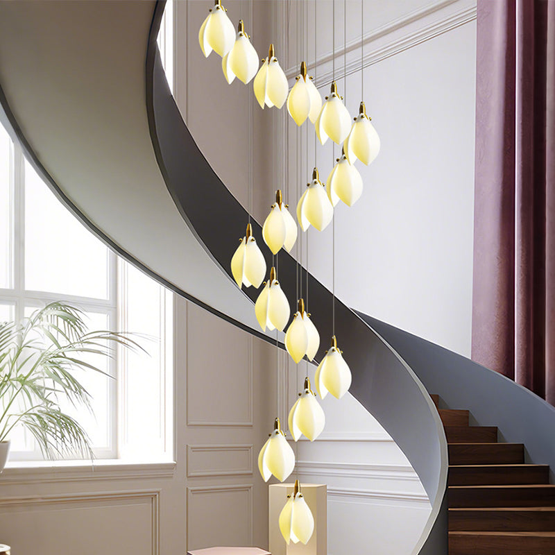 Staircase lights, hallway lights, glass chandeliers, custom hotel lighting fixtures YUHUAQI LIGHTING
