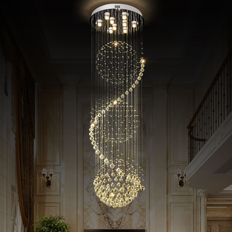 6045Modern simple light luxury golden crystal ceiling lamp stair light YUHUAQI LIGHTING