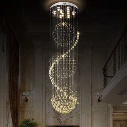 6045Modern simple light luxury golden crystal ceiling lamp stair light YUHUAQI LIGHTING
