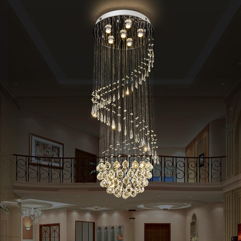 6041Modern simple light luxury golden crystal ceiling lamp stair light YUHUAQI LIGHTING