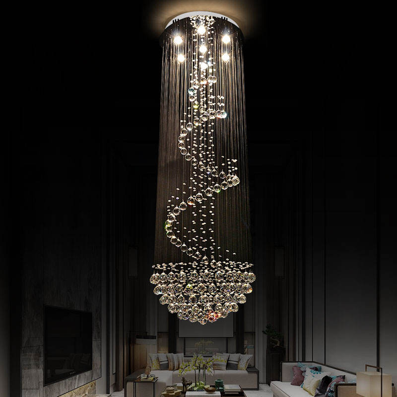 6057Modern simple light luxury golden crystal ceiling lamp stair light YUHUAQI LIGHTING