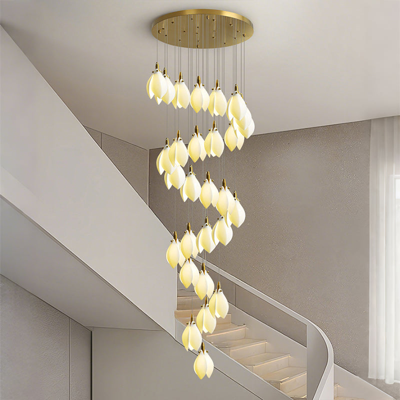 Staircase lights, hallway lights, glass chandeliers, custom hotel lighting fixtures YUHUAQI LIGHTING