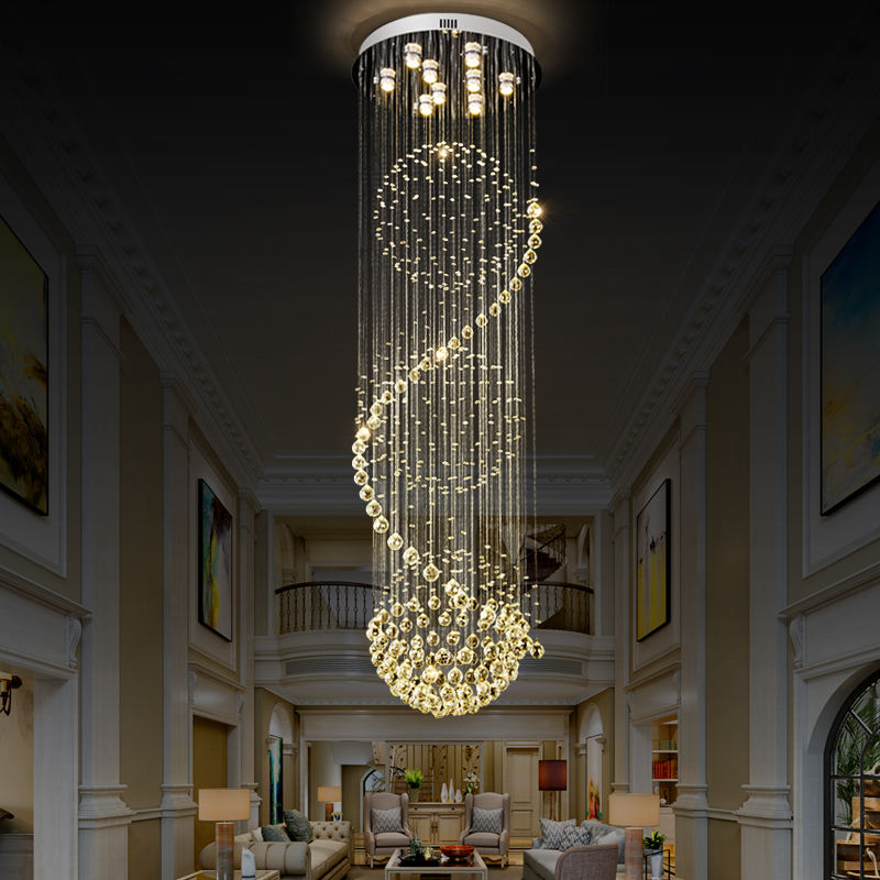 6045Modern simple light luxury golden crystal ceiling lamp stair light YUHUAQI LIGHTING