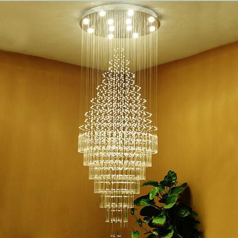 6079Modern simple light luxury golden crystal ceiling lamp stair light YUHUAQI LIGHTING