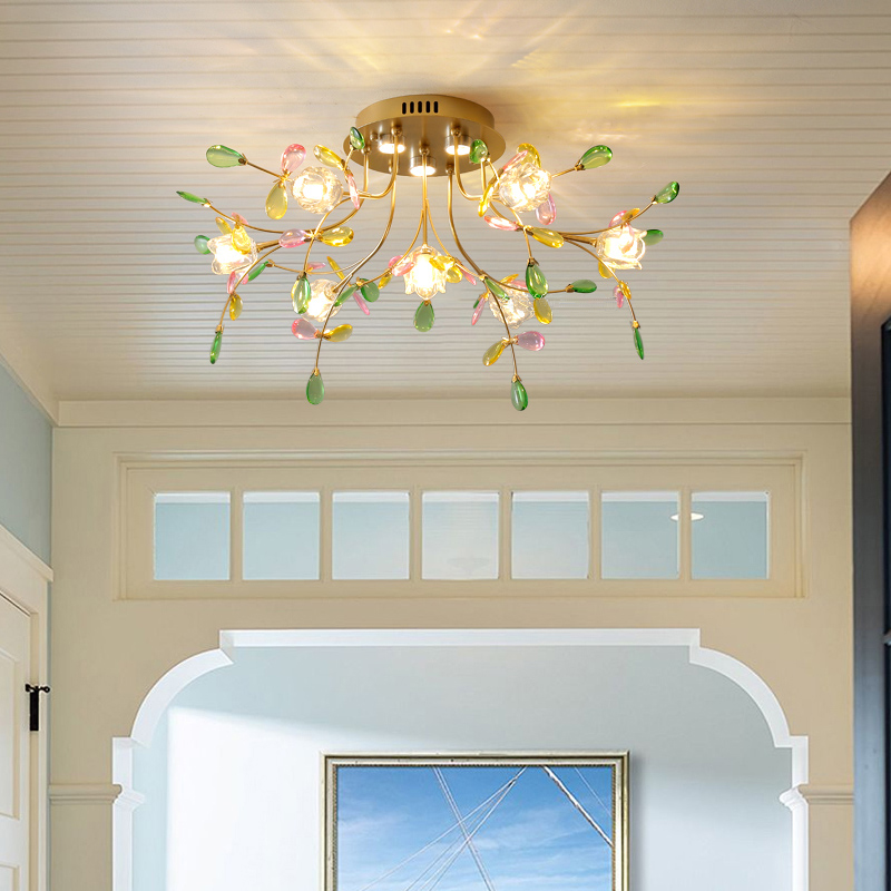 Colored ceiling light, postmodern ceiling light, room light, bedroom light YUHUAQI LIGHTING
