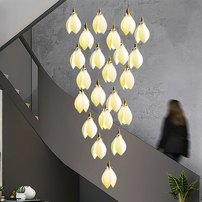 Staircase lights, hallway lights, glass chandeliers, custom hotel lighting fixtures YUHUAQI LIGHTING