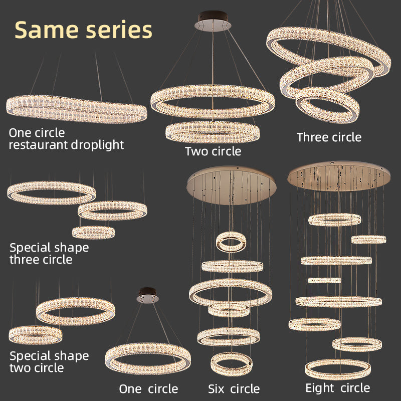 Staircase lights, villa chandeliers, ceiling lights, entryway chandeliers, crystal chandeliers YUHUAQI LIGHTING