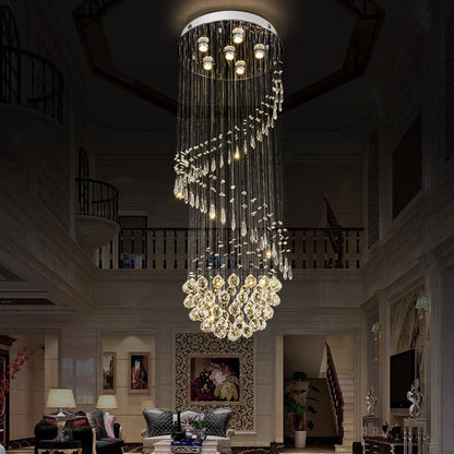 6041Modern simple light luxury golden crystal ceiling lamp stair light YUHUAQI LIGHTING