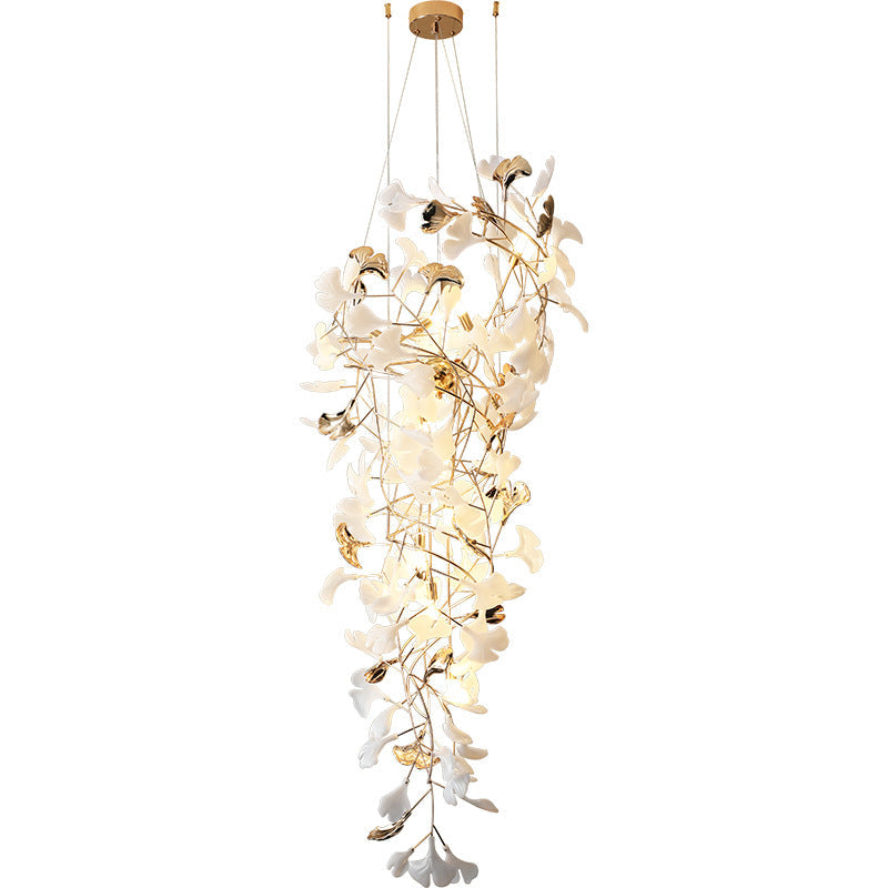 Staircase lights, crystal ceramic chandeliers, glass chandeliers, custom hotel lighting, living room lights, lobby chandeliers YUHUAQI LIGHTING