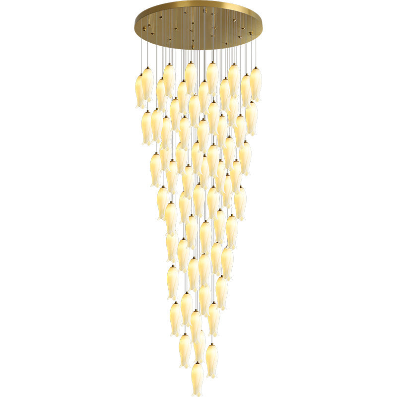 Staircase lights, hallway lights, glass chandeliers, custom hotel lighting fixtures YUHUAQI LIGHTING