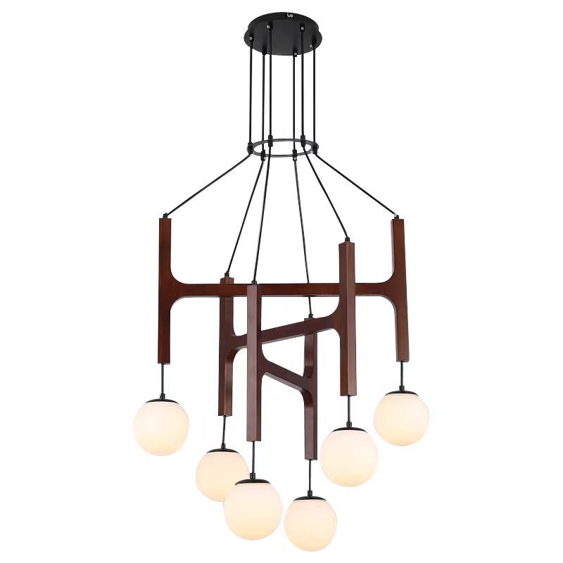 Living Room Chandelier Solid Wood Stairs Dining-room Lamp CJ