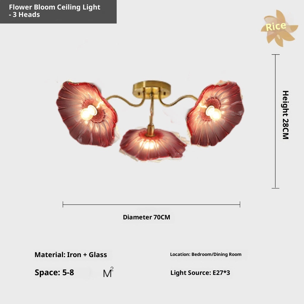 Modern Simple Home Glass Lotus Leaf Chandelier CJ