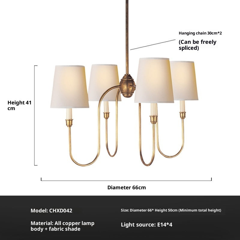 Copper Bedroom Chandelier Simple Living Room Dining Room Chandelier CJ