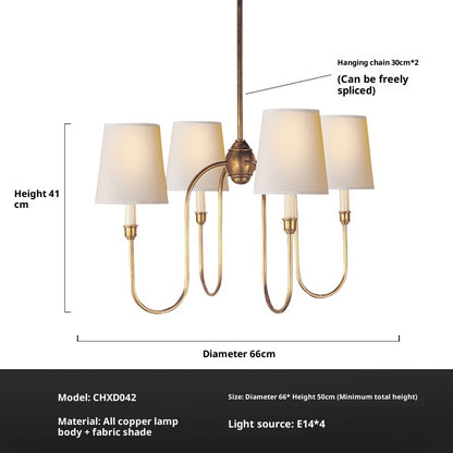 Copper Bedroom Chandelier Simple Living Room Dining Room Chandelier CJ
