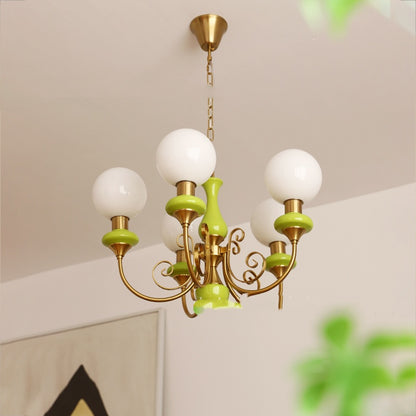 Fruit Green Chandelier Retro Bedroom Living Room Entrance Lamp CJ