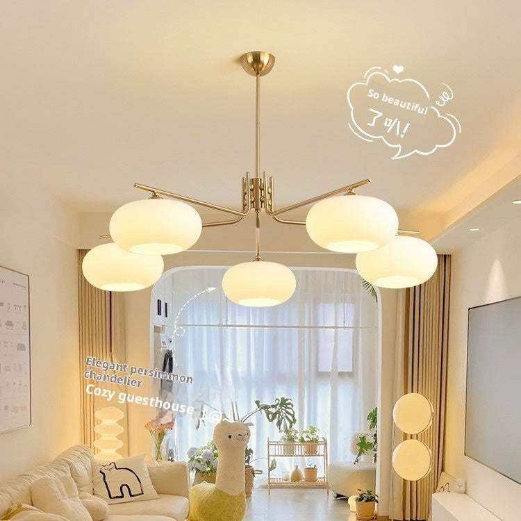Simple Modern Bedroom Light Cream Style Persimmon Chandelier CJ