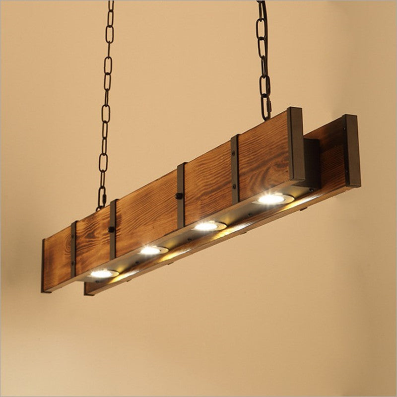 Retro Industrial Style Minimalist Wooden Pendant Light CJ