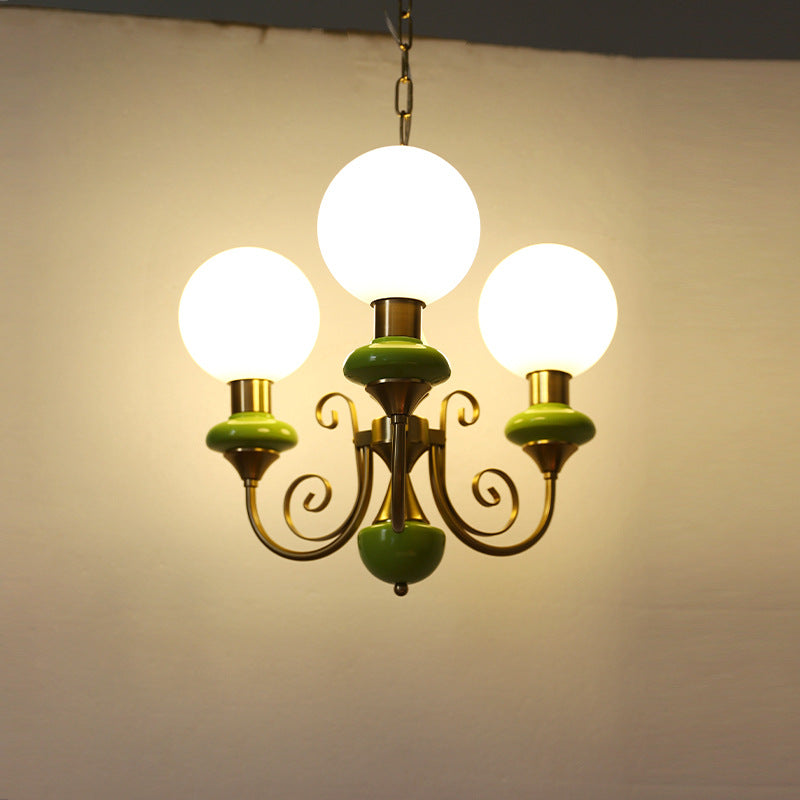 Fruit Green Chandelier Retro Bedroom Living Room Entrance Lamp CJ