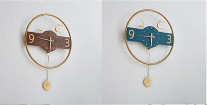 Creative Brass Wall Clock For Bedroom Guest Room Without Perforation Mute Wall Clock Decoration NatalizHomeShop
