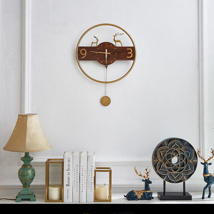 Creative Brass Wall Clock For Bedroom Guest Room Without Perforation Mute Wall Clock Decoration NatalizHomeShop