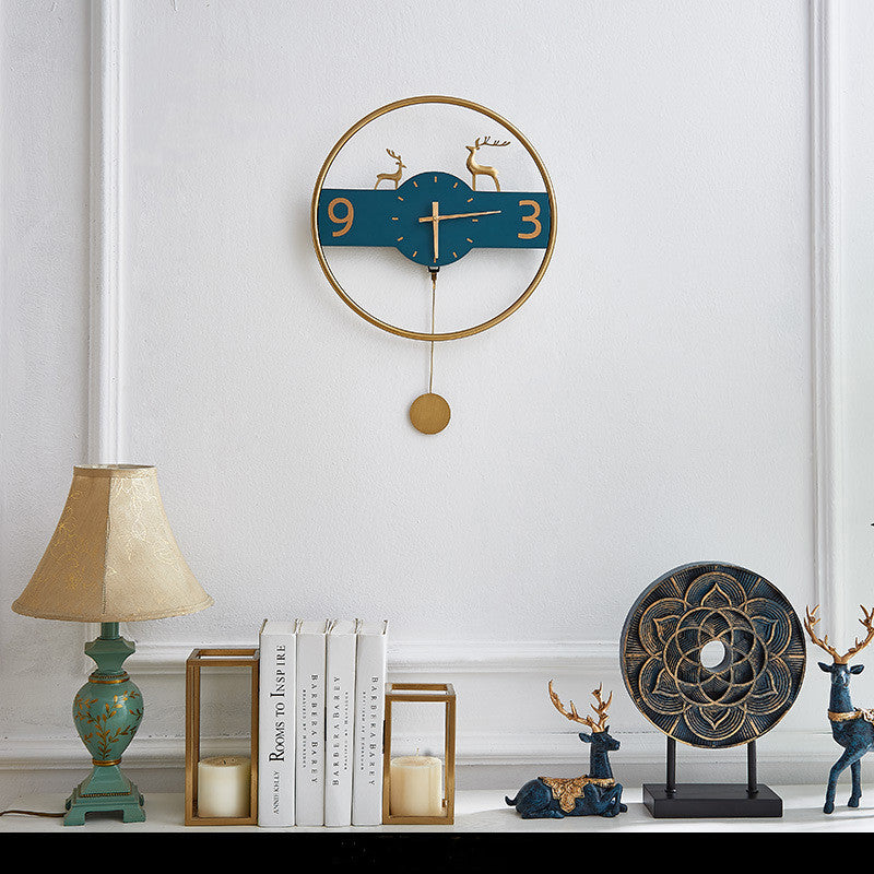 Creative Brass Wall Clock For Bedroom Guest Room Without Perforation Mute Wall Clock Decoration NatalizHomeShop