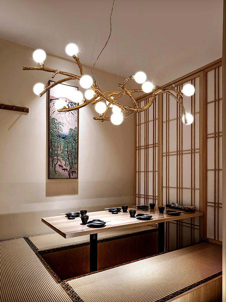 Restaurant Chandelier Decorative Tree Branch Lights Zen Japanese Wabi-sabi Wind Lamps CJ