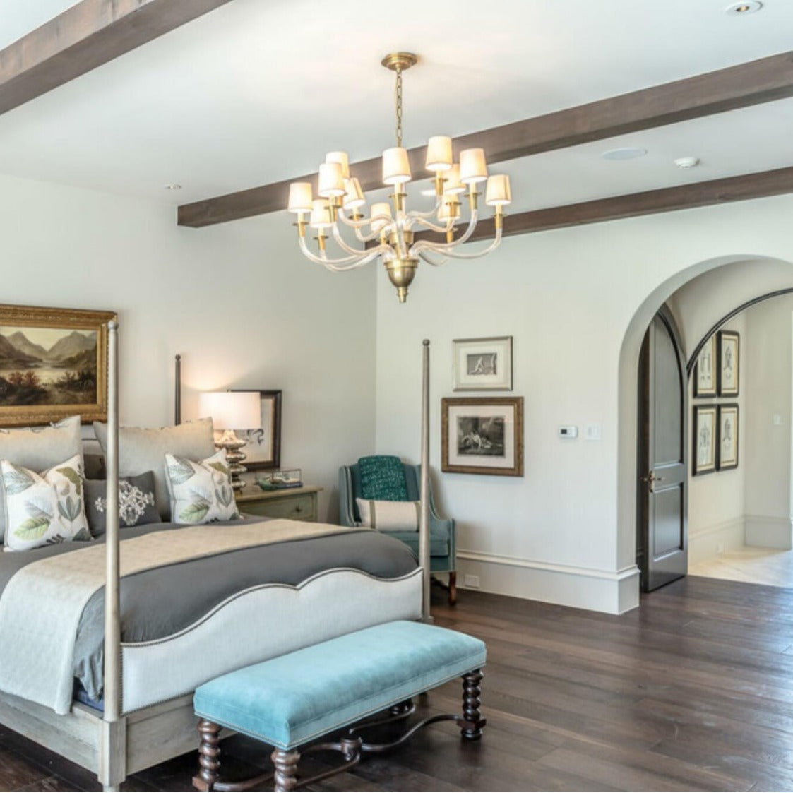 All Copper American Simple Chandelier Simple Bedroom Post-modern CJ