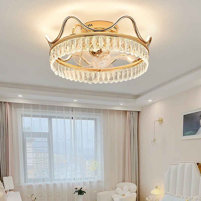 Fan light, dining room light, bedroom light, crystal chandelier, ceiling light YUHUAQI LIGHTING