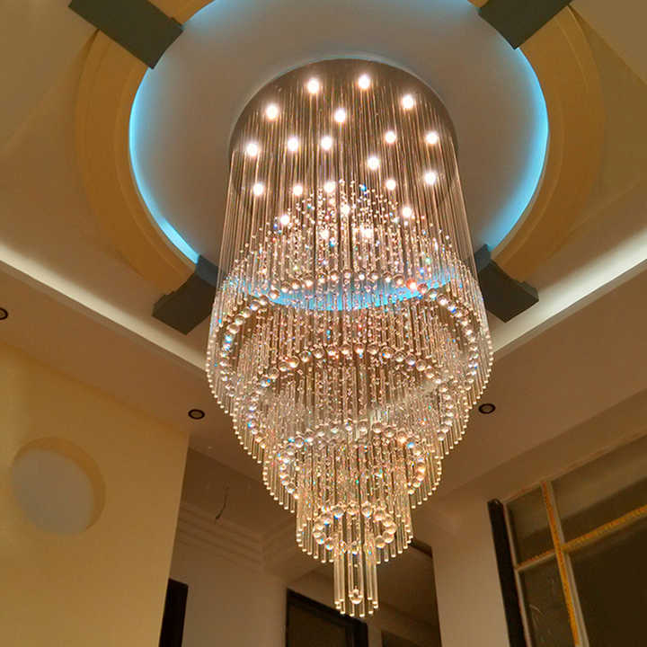Modern simple light luxury golden crystal ceiling lamp stair light YUHUAQI LIGHTING