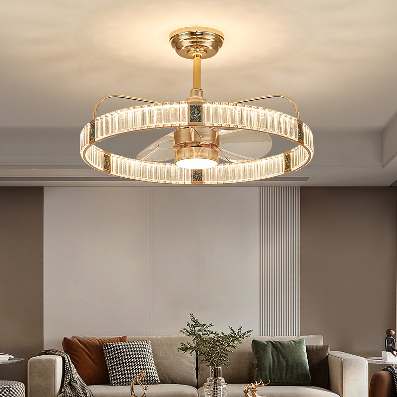Fan light, dining room light, bedroom light, crystal chandelier. YUHUAQI LIGHTING