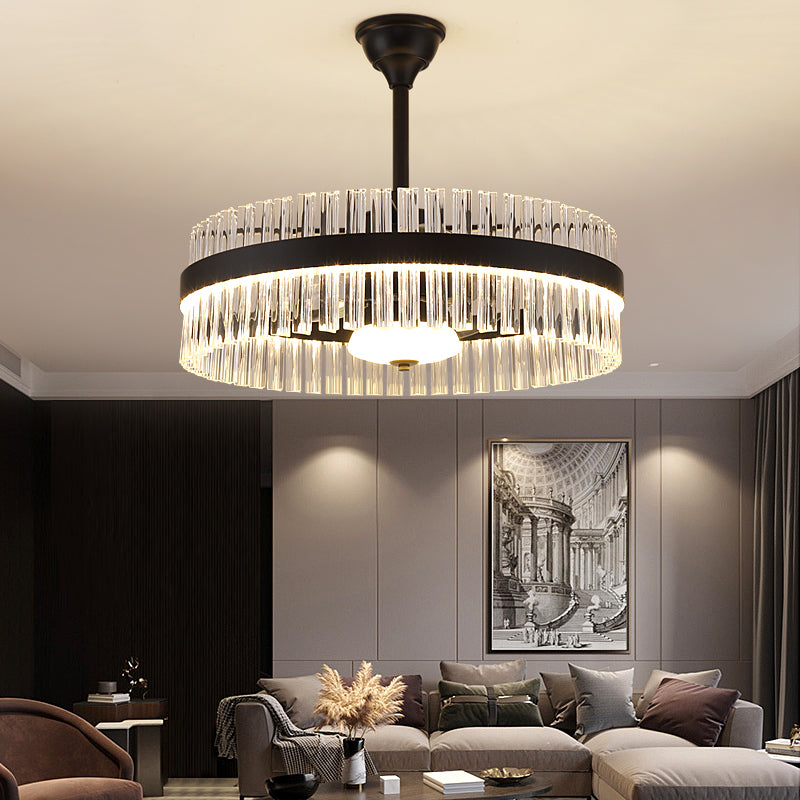 Fan light, dining room light, bedroom light, crystal light, crystal chandelier YUHUAQI LIGHTING